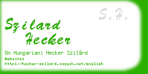 szilard hecker business card